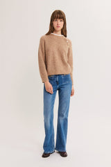 RYLA EMBROIDERED COLLAR MOHAIR SWEATER