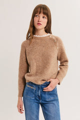 RYLA EMBROIDERED COLLAR MOHAIR SWEATER