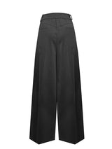 BLACK WIDE-LEG TAILORED TROUSERS