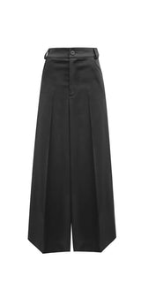 BLACK WIDE-LEG TAILORED TROUSERS