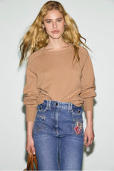 RAMIA CAMEL COLLAR WOOL SWEATER