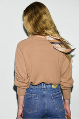 RAMIA CAMEL COLLAR WOOL SWEATER