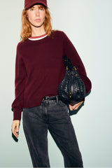 RAMIA REDWINE COLLAR WOOL SWEATER