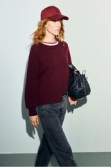RAMIA REDWINE COLLAR WOOL SWEATER