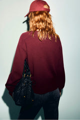 RAMIA REDWINE COLLAR WOOL SWEATER