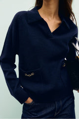 RENI MERINO WOOL POLO NECK SWEATER