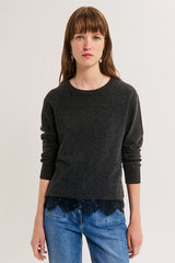 RUDI LACE FINISH WOOL SWEATER