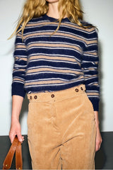 RIMA BRUSHED WOOL STRIPED SWEATER