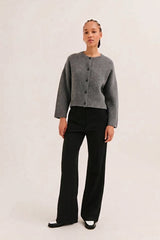 RORY RHINESTONE-BUTTON CARDIGAN