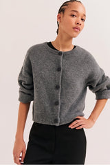 RORY RHINESTONE-BUTTON CARDIGAN