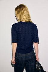 RAISA NAVY CABLE SWEATER