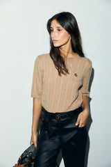 RAISA BEIGE CABLE SWEATER