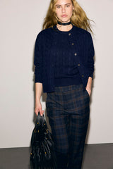RAIZA NAVY CABLE CARDIGAN