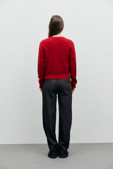 RAIZA RED CABLE CARDIGAN