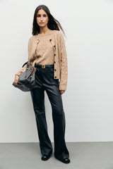 RAIZA BEIGE CABLE CARDIGAN