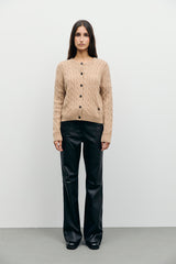 RAIZA BEIGE CABLE CARDIGAN