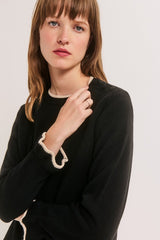 ROYA CONTRAST-TRIM SWEATER