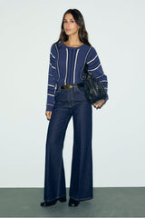 RICKI CASHMERE STRIPED SWEATER