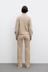 RYANA STAND UP COLLAR HEATHERED SWEATER