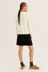 ROSAL GOLD-TONE BUTTONS WOOL SWEATER
