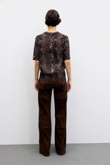 ROSA PYTHON PRINT WOOL SWEATER