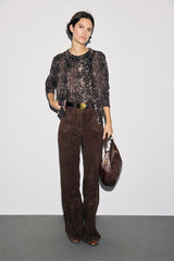 ROSA PYTHON PRINT WOOL CARDIGAN