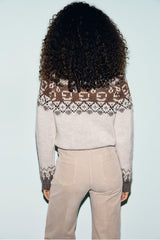 ROA GEOMETRIC PRINT THICK SWEATER