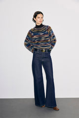 ROANE THICK HEATHERED-STRIPED SWEATER