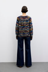 ROANE THICK HEATHERED-STRIPED SWEATER