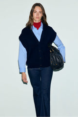 REBA SLEEVELESS WOOL CARDIGAN