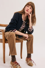 RUDA BLUE GOLDEN BUTTONS THICK CARDIGAN