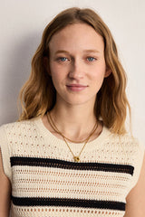 LORYNE STRIPED CROCHET TOP