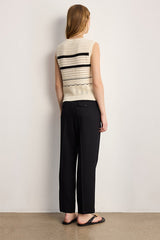 LORYNE STRIPED CROCHET TOP