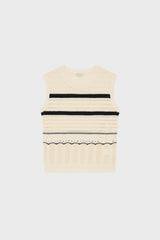 LORYNE STRIPED CROCHET TOP