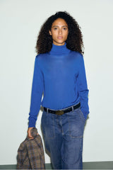 ROSAIRE BLUE MERINO WOOL TURTLENECK SWEATER