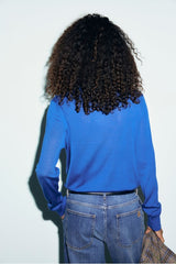 ROSAIRE BLUE MERINO WOOL TURTLENECK SWEATER