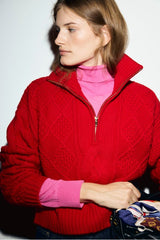 ROSAIRE BORDEAU MERINO WOOL TURTLENECK SWEATER