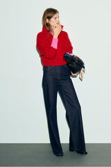 ROSAIRE BORDEAU MERINO WOOL TURTLENECK SWEATER