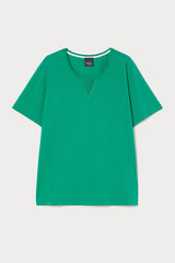 UGUALE GREEN NECK DETAIL T-SHIRT