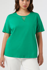 UGUALE GREEN NECK DETAIL T-SHIRT