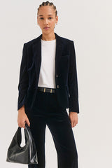 JELIA NAVY VELVET BLAZER