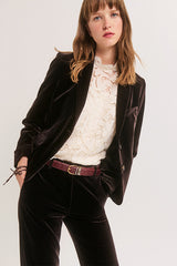 JELIA BROWN VELVET BLAZER
