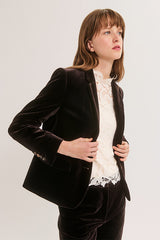 JELIA BROWN VELVET BLAZER
