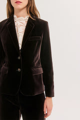 JELIA BROWN VELVET BLAZER