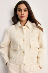 MALOE TWEED AND LUREX COLLAR JACKET