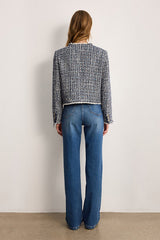 MARILINE COLLARLESS TWEED LUREX JACKET