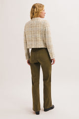 JALINE COLLARLESS TWEED LUREX JACKET