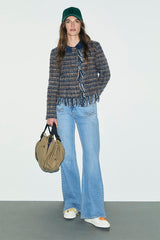JOYA FRINGED TWEED LUREX JACKET