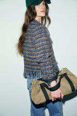 JOYA FRINGED TWEED LUREX JACKET