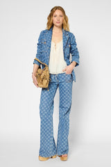 ROSANIA MONOGRAM DENIM JACKET